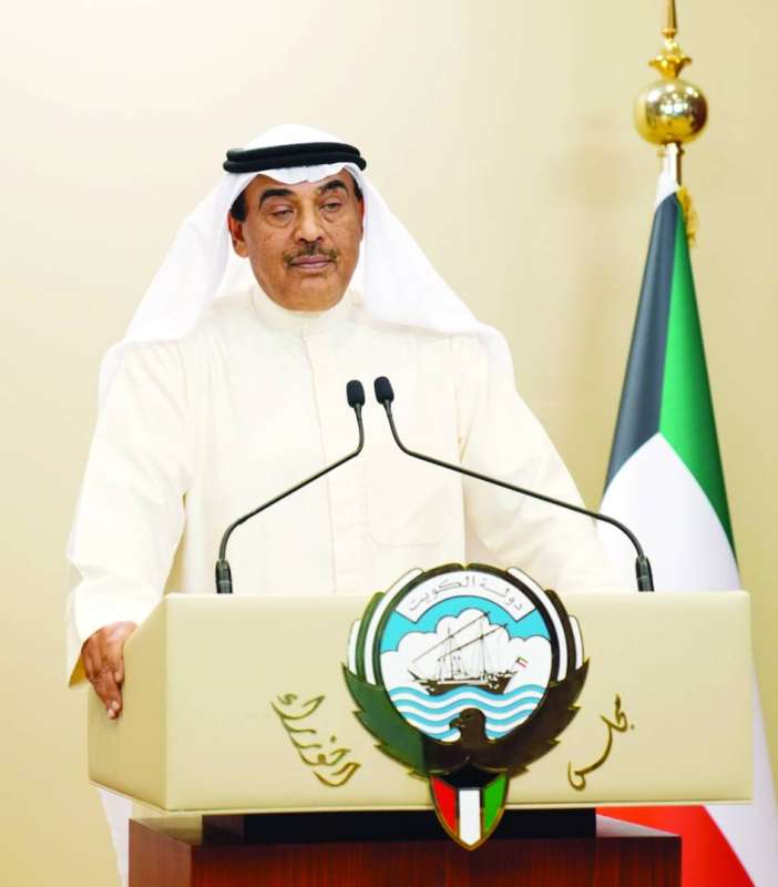 صباح الخالد متحدثاً في المؤتمر الصحافي
