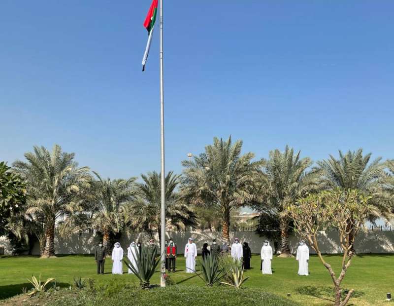 جانب من احتفالية رفع العلم بالسفارة الإماراتية 