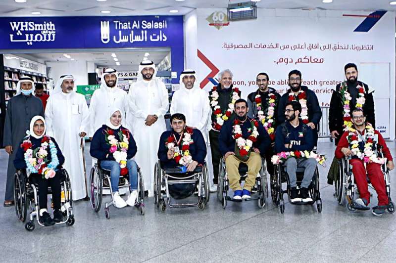 لقطة لوفد المنتخب لدى عودته إلى الكويت 