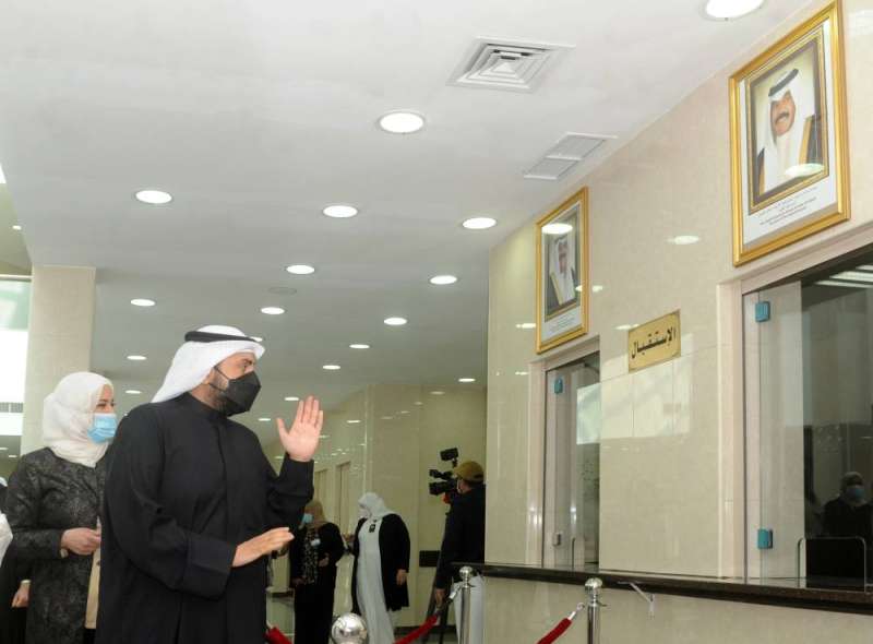 باسل الصباح خلال افتتاح مركز الفنيطيس الصحي (تصوير سعود سالم)