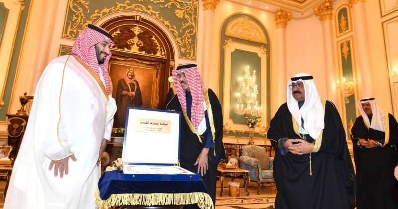 His Highness the Amir receives Mohammed bin Salman