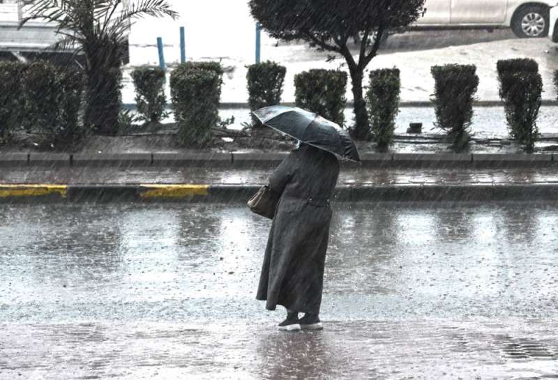 وصلت كمية الأمطار المسجلة في العقيلة إلى ‏86.4 ميليمتر (تصوير أسعد عبدالله)