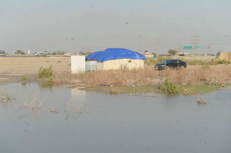 مخيمات تأثرت بالأمطار (تصوير سعود سالم)