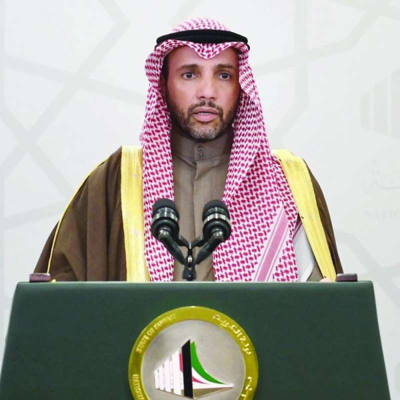 الغانم يتحدث في المؤتمر الصحافي أمس