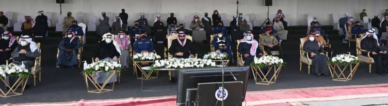 الخالد والوزراء خلال حضور تمرين شامل 7