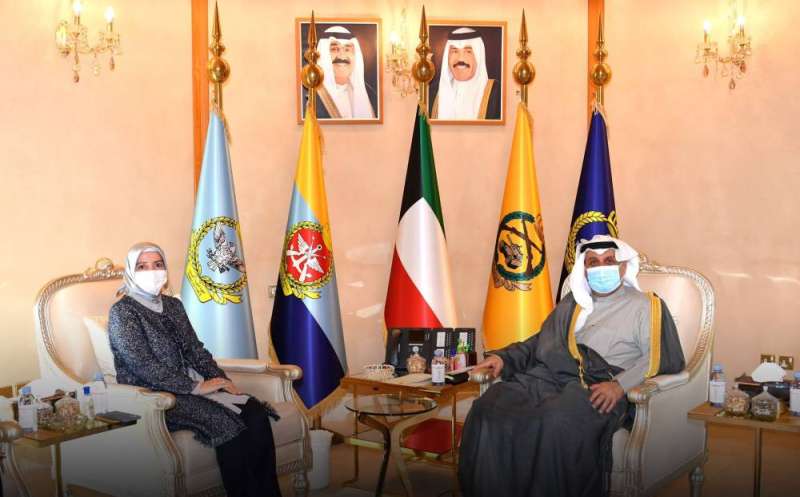  الشيخ حمد جابر العلي خلال استقباله السفيرة التركية عائشة كويتاك