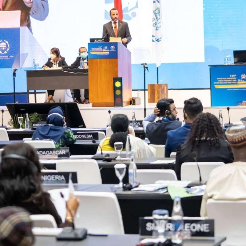 الغانم يلقي كلمته أمام الجمعية العامة لمؤتمر الاتحاد البرلماني الدولي