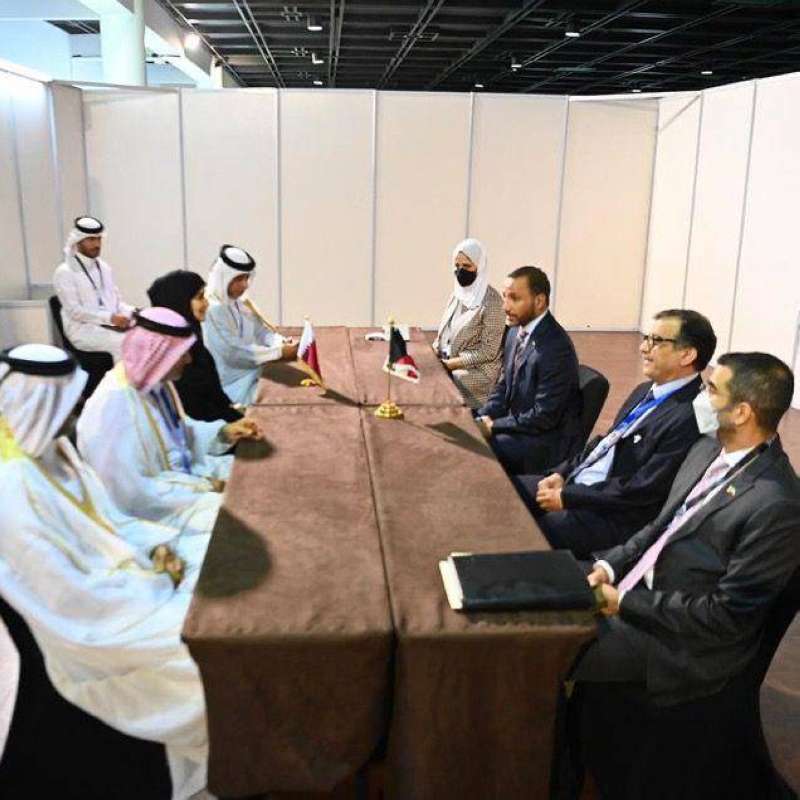 الغانم ملتقيا نائبة رئيس مجلس الشورى القطري