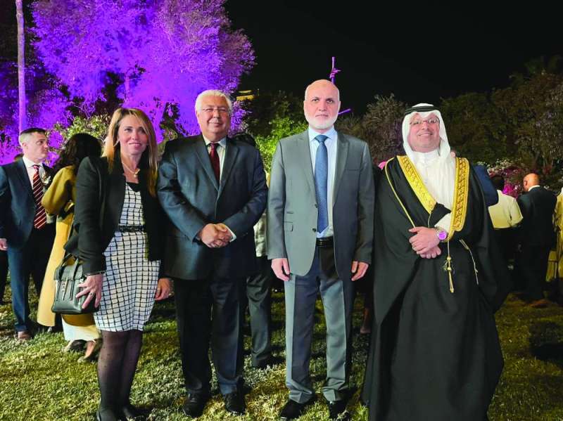 السفير المصري وزوجته مع سفيري البحرين وأفغانستان
