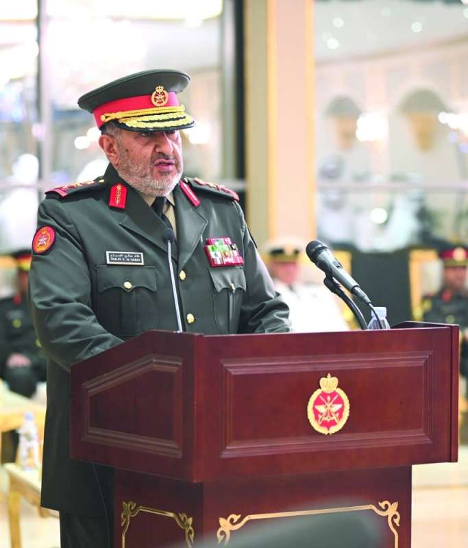 رئيس الأركان خلال إلقائه كلمة بمناسبة زيارة ممثل سمو الأمير