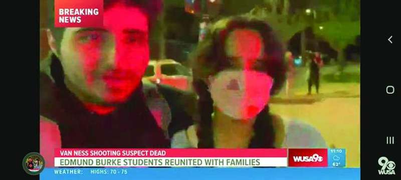 
راشد ورهف أثناء لقائهما مع قناة أميركية
