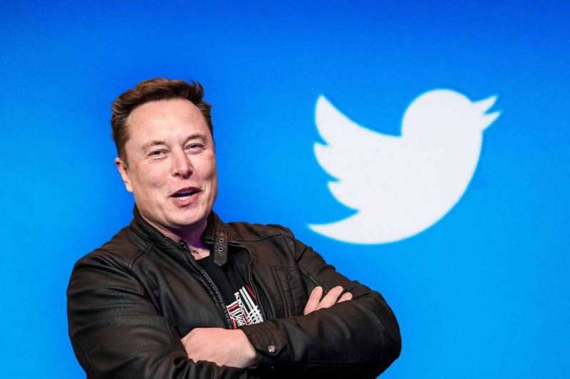 Elon Musk and the Twitter logo. 