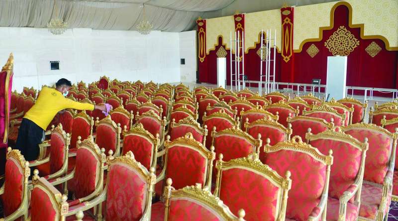 
صالة في طور التجهيز