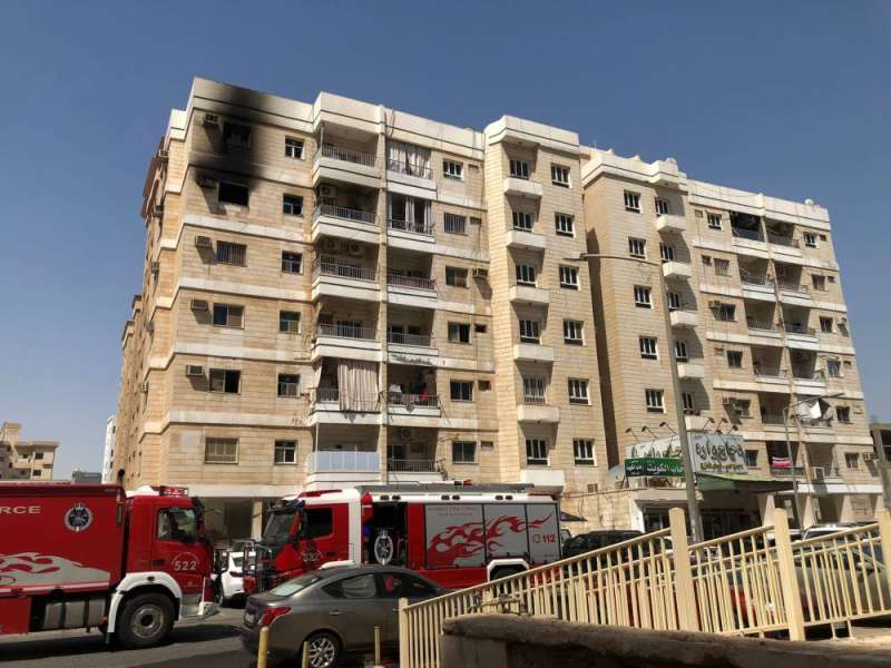حريق شقة بعمارة في السالمية