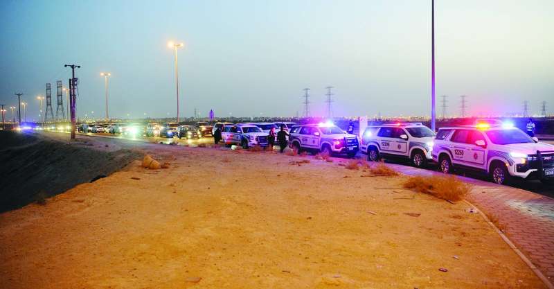 انتشار أمني واسع لرجال أمن العاصمة في منطقة جابر الأحمد
