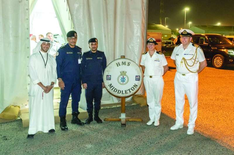 
جانب من مراسم استقبال قيادة البارجة ميدلتون
