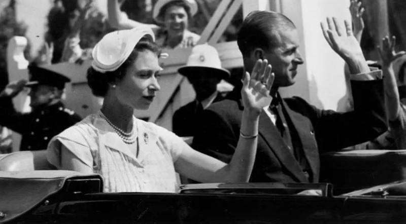 الملكة إليزابيث الثانية والأمير فيليب في أستراليا في عام 1954