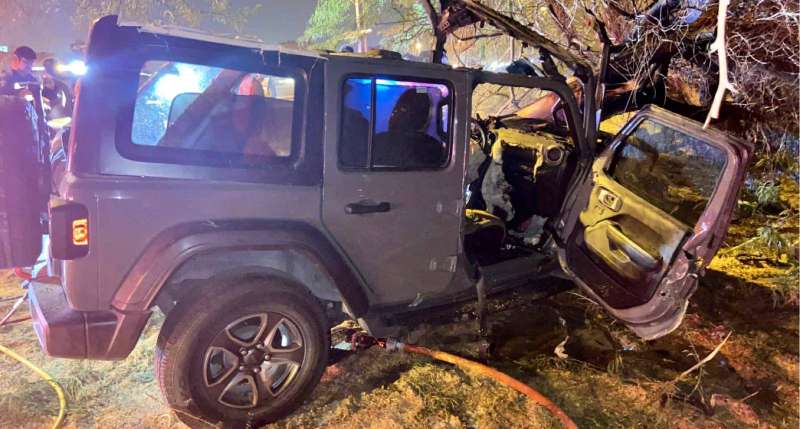 حادث تصادم على طريق الفحيحيل 