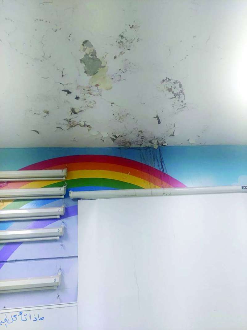 
الخرير.. المُشكلة الأزلية في المدارس أثناء المطر
