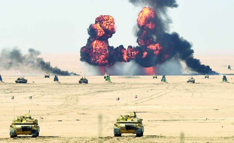 جانب من التمرين (تصوير أسعد عبدالله)
