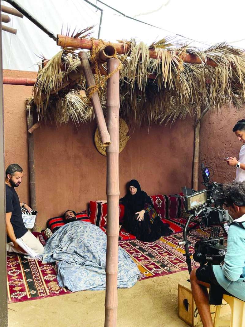 مريم الصالح ونواف الفجي... والتحضير لأحد المشاهد 