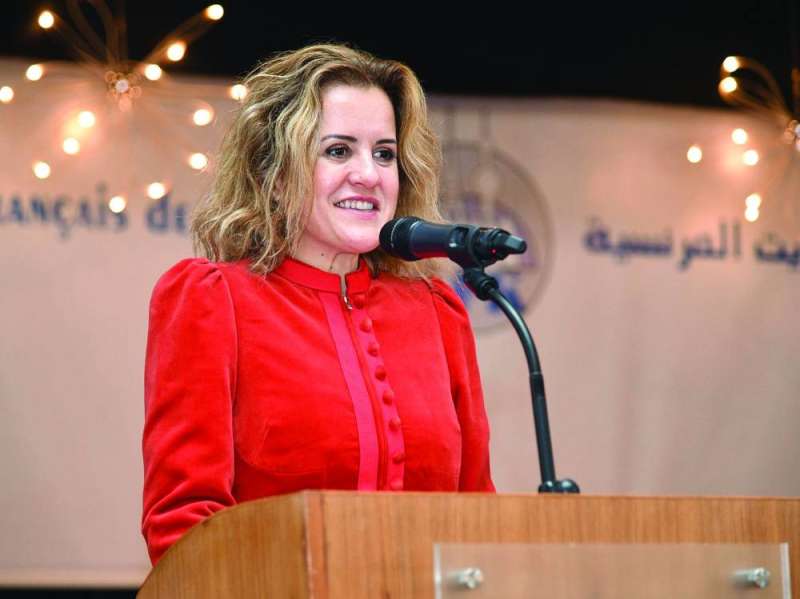 السفيرة الفرنسية متحدثة في الحفل