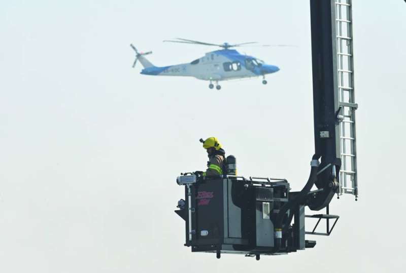 مروحية خلال المشاركة في التمرين 