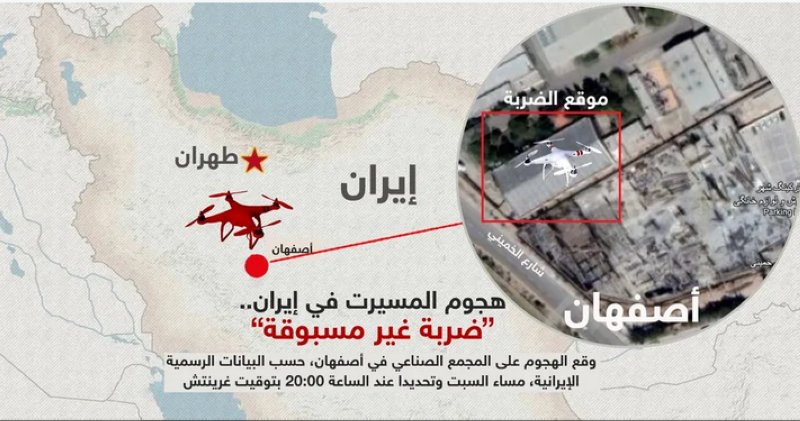 «إنفوغراف» يظهر تفاصيل الضربة الإسرائيلية في أصفهان 