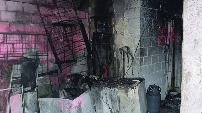 آثار الحريق في البيت العربي 