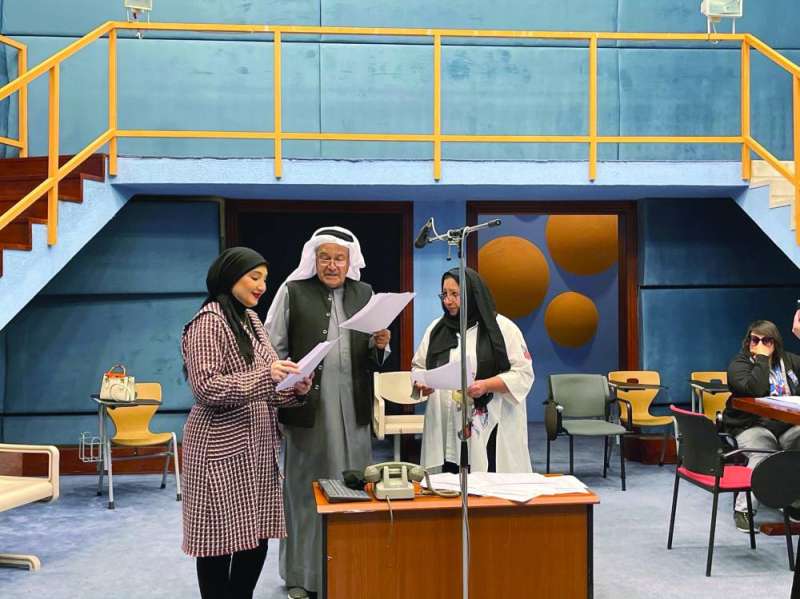 موضي والنبهان وسماح أثناء التسجيل 