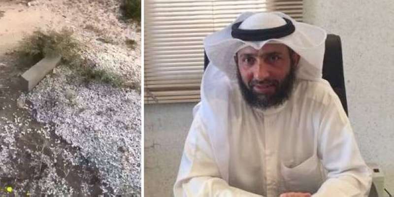 مدير إدارة شؤون الجنائز في بلدية الكويت الدكتور فيصل العوضي ومقطع من الفيديو المنتشر