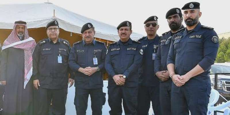 البرجس والنواف والصايغ خلال تفقدهم الحالة الأمنية في كبد