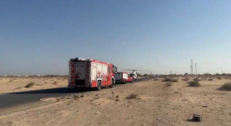 فرق الإطفاء التي تعاملت مع الحادث
