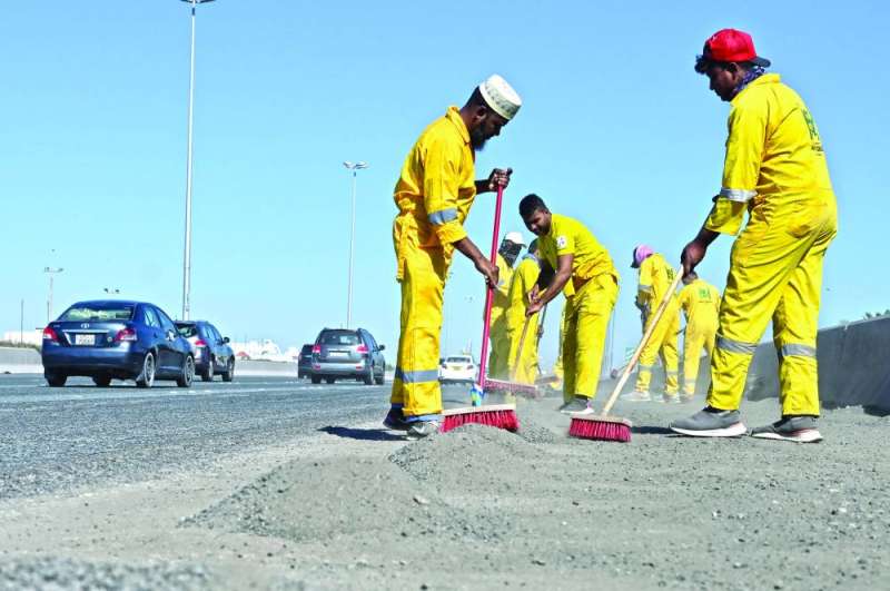 تجميع الحصى قبل إزالته