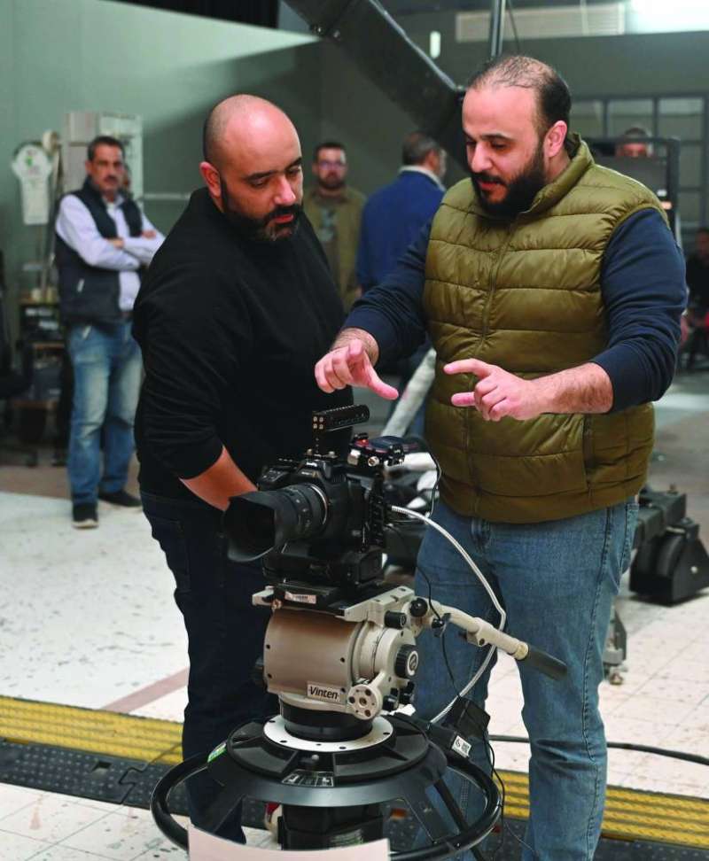 طارق مجدلاني ونائل مدني خلال التحضير لإحدى الحلقات
