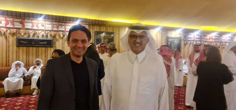 السفير السعودي مستقبلاً أبوالمجد في ديوانية السفارة السعودية