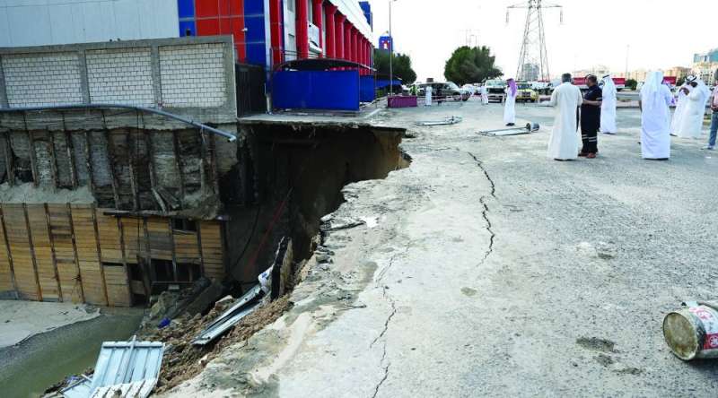 
الانهيار تمدّد نحو الطريق العام
