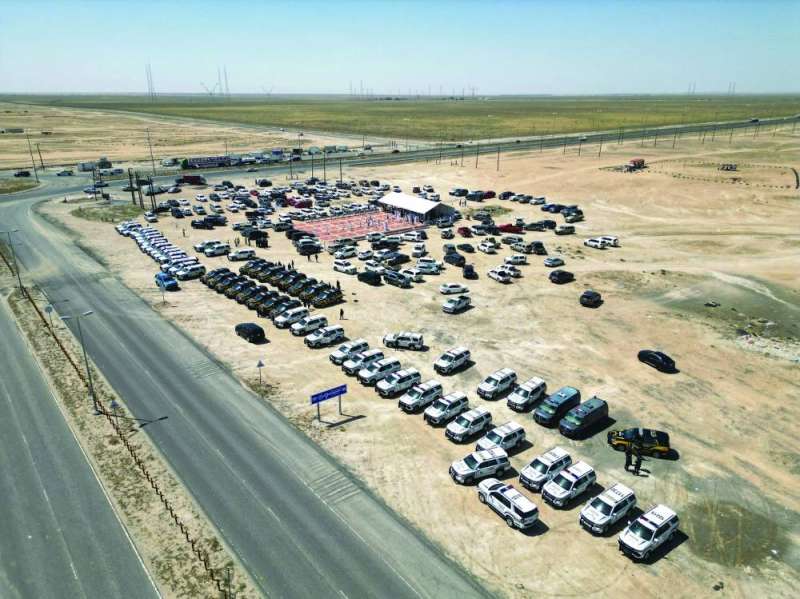 
صورة جوية لموقع انطلاق الحملة بوجود دوريات الداخلية 	(تصوير أسعد عبدالله)