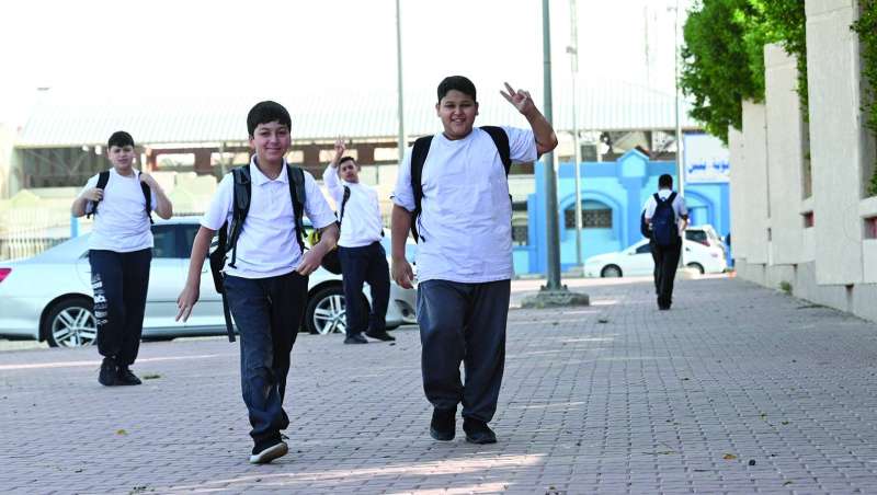 فرحة بالعودة للمدرسة