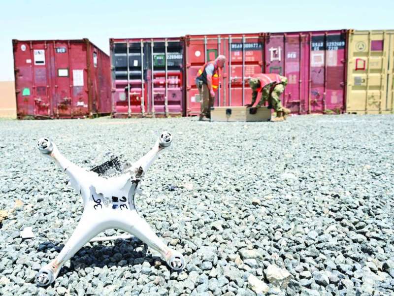 
الدرون بعد إسقاطها