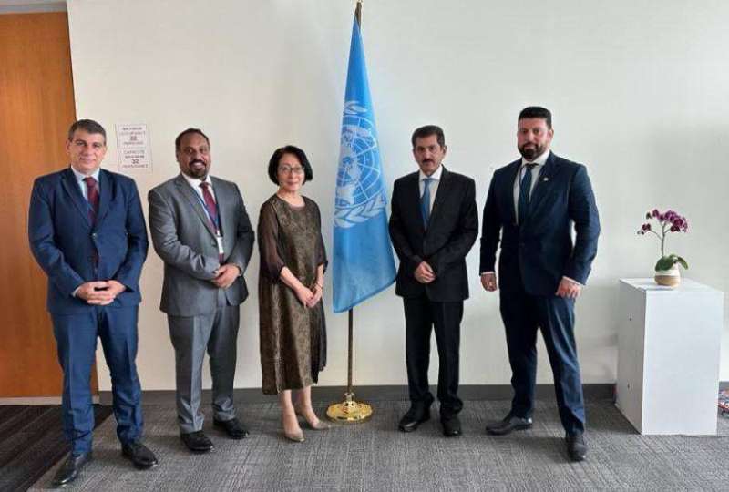 الفريق المكراد خلال لقاء الممثل الأممي الخاص للحد من مخاطر الكوارث