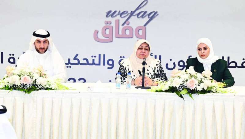 المتحدثون من وزارة العدل خلال المؤتمر الصحافي	 (تصوير نايف العقلة) 