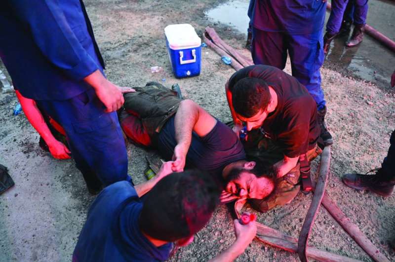 إجهاد أحد الإطفائيين