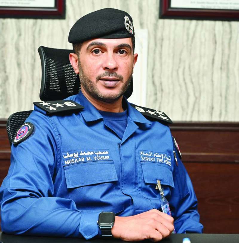 
مصعب الأنصاري خلال لقائه مع «الراي» 	(تصوير أسعد عبدالله)
