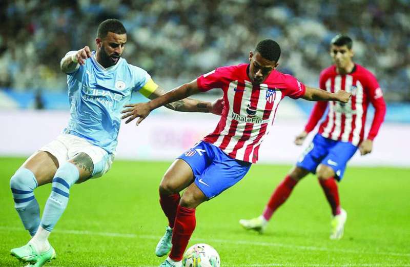 من مباراة أتلتيكو مدريد ومانشستر سيتي 