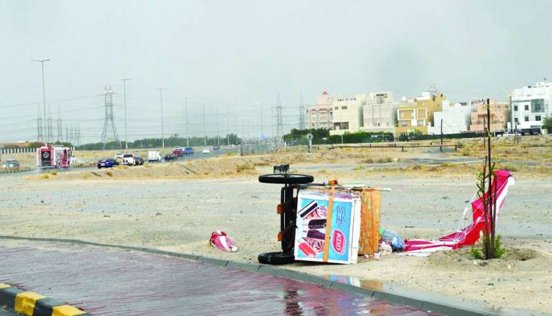 رياح شديدة رافقت الأمطار