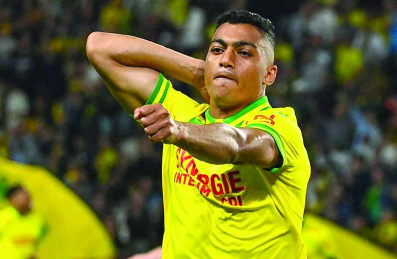 مصطفى محمد محتفلاً بالهدف الأول