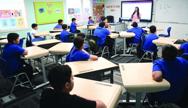 
أحد الفصول مع انطلاقة العام الدراسي أمس 	(تصوير نايف العقلة)