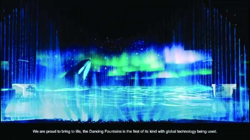 النوافير الراقصة بالمحتوى المرئي التفاعلي