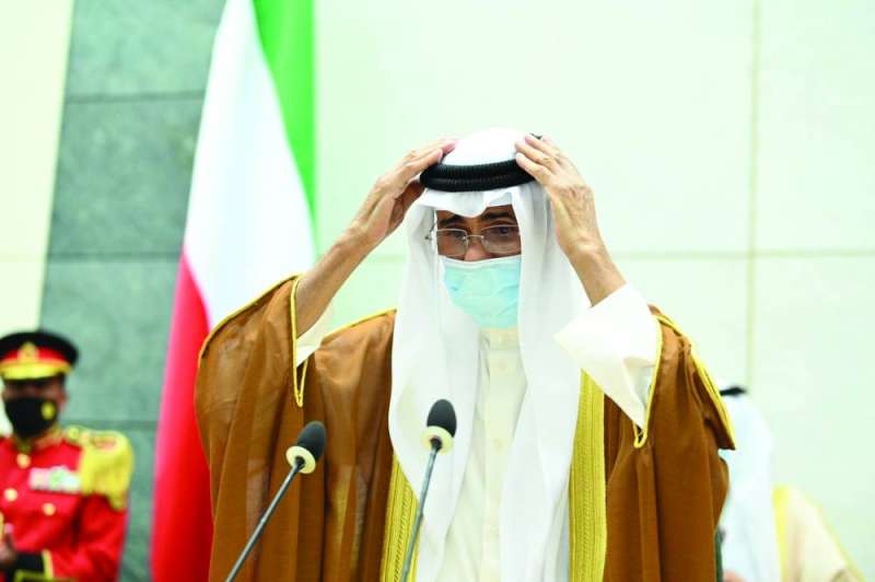 صاحب السمو خلال جلسة أداء القسَم في مجلس الأمة (30 سبتمبر 2020)